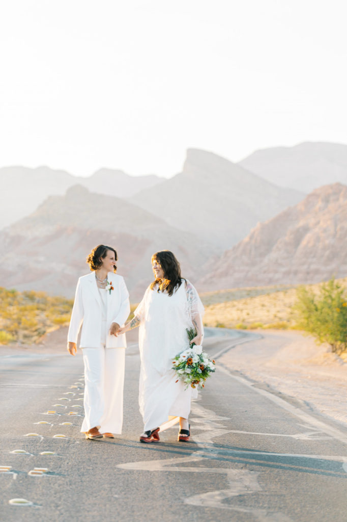 An intimate LGBTQ elopement Red Rocks Canyon, Las Vegas by New Adventure Productions