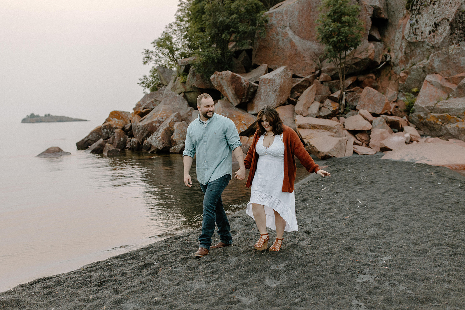 Black Beach Engagement Photos