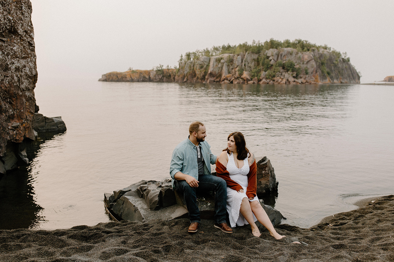 Black Beach Engagement Photos