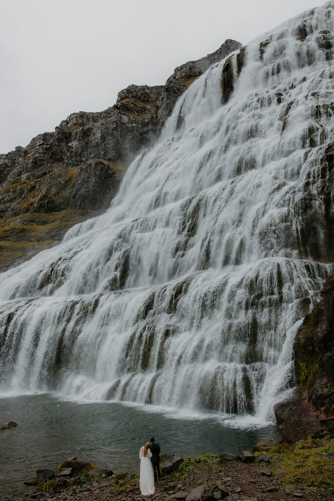 west fjords Iceland elopement at Dynjandi waterfal